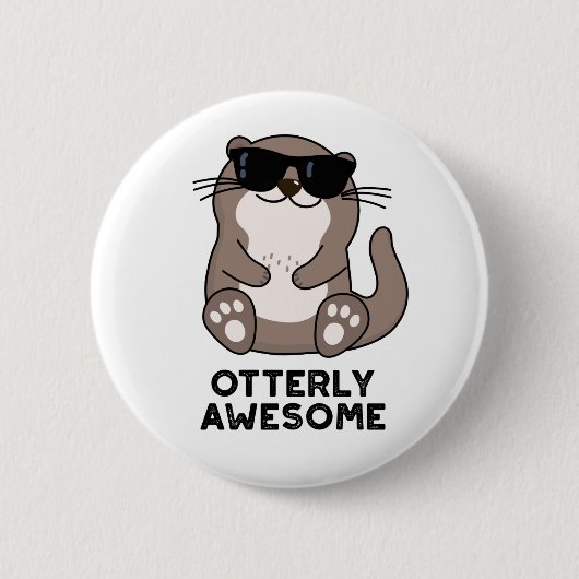 Otter Pun Geweldige Ronde Button 5,7 Cm (Voorkant)