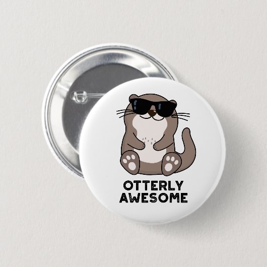 Otter Pun Geweldige Ronde Button 5,7 Cm (Voorkant /achterkant)