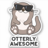Otter Pun Geweldige Sticker (Voorkant)