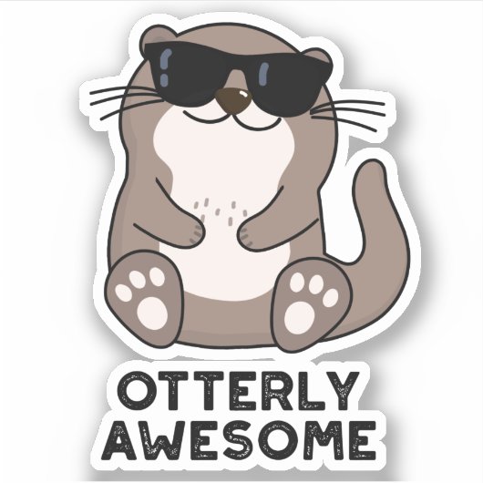 Otter Pun Geweldige Sticker (Voorkant)