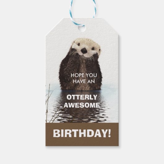 Otter Pun - Heel Geweldige Verjaardag Cadeaulabel (Voorkant)