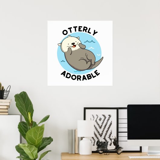 Otter Pun... Schattig Poster (Thuiskantoor)