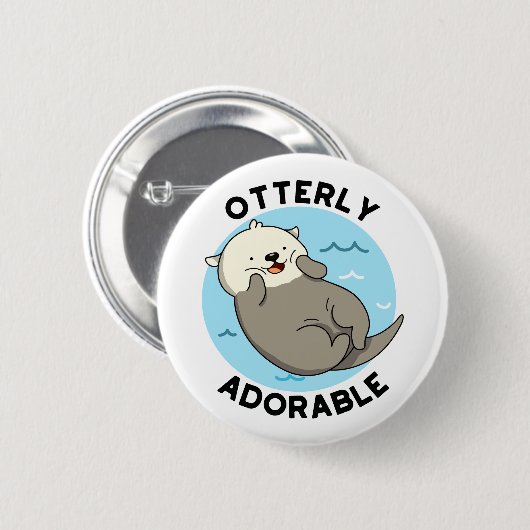Otter Pun... Schattig Ronde Button 5,7 Cm (Voorkant /achterkant)