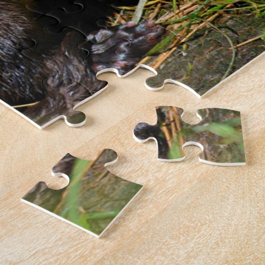 Otter Pup Yellowstone. Kerstgroeten Legpuzzel (Zijkant)