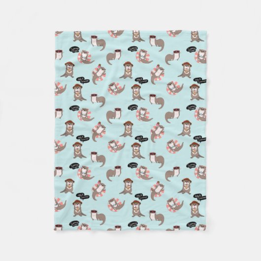 Otter Pups Fleece Blanket (Voorkant)
