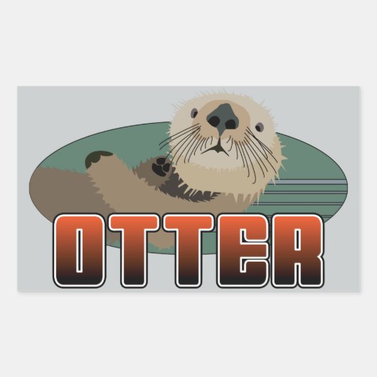 OTTER Rechthoek Sticker (Voorkant)