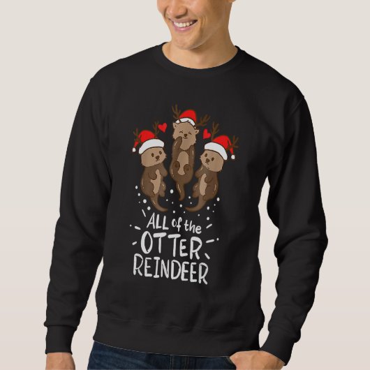 Otter Reindeer Kerstmis Ugly Sweater Ap (Voorkant)