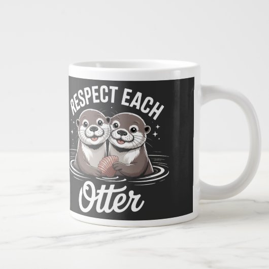 Otter Respect Each Other Funny Grote Koffiekop (Rechts)