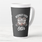 Otter Respect Each Other Funny Latte Mok (Rechterhoek)