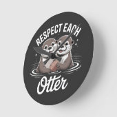 Otter Respect Each Other Funny Ronde Klok (Hoek)