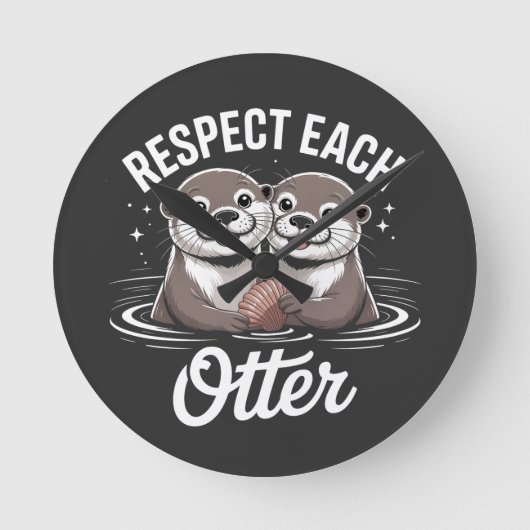 Otter Respect Each Other Funny Ronde Klok (Voorkant)