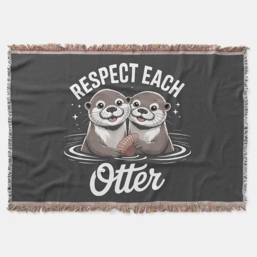 Otter Respecteer Elkaar Grappig Deken (Voorkant)