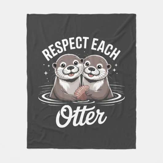 Otter Respecteer Elkaar Grappig  Fleece Deken (Voorkant)