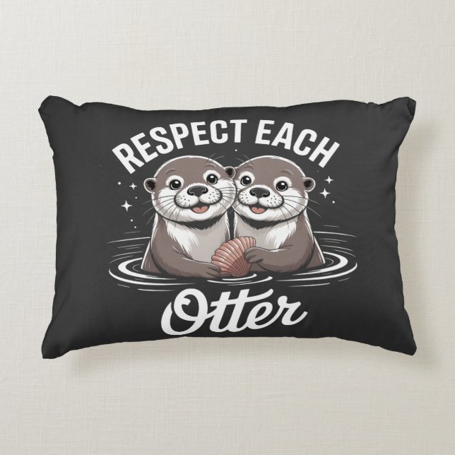 Otter Respecteren Elkaar Grappig Accent Kussen (Voorkant)