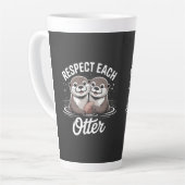 Otter Respecteren Elkaar Grappig Latte Mok (Linkerhoek)