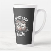 Otter Respecteren Elkaar Grappig Latte Mok (Rechts)