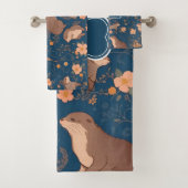 Otter Retro Kleurrijk Gepersonaliseerd Patroon Bad Handdoek (Insitu)