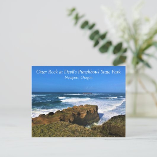 Otter Rock in Devil's Punchbowl State Park, Oregon Briefkaart (Staand voorkant)