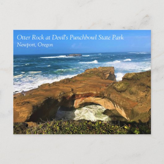 Otter Rock in Devil's Punchbowl State Park, Oregon Briefkaart (Voorkant)