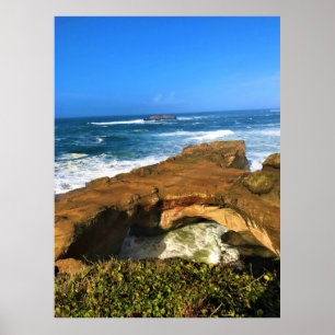 Otter Rock in Devil's Punchbowl State Park, Oregon Poster