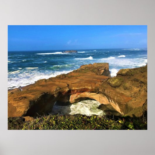 Otter Rock in Devil's Punchbowl State Park, Oregon Poster (Voorkant)