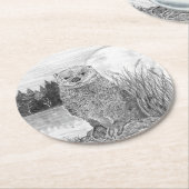 otter ronde kartonnen onderzetter (Gebogen)