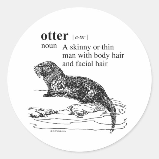 Otter Ronde Sticker (Voorkant)