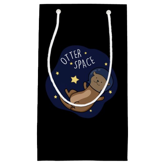 Otter Ruimte Grappige Astronaut Otter Pun Klein Cadeauzakje (Voorkant)