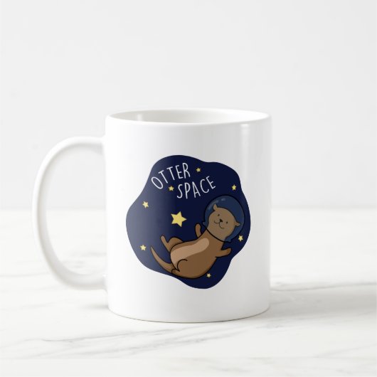 Otter Ruimte Grappige Astronaut Otter Pun Koffiemok (Links)