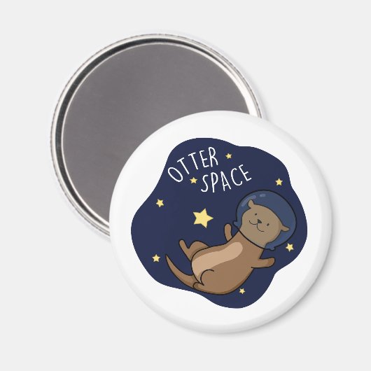 Otter Ruimte Grappige Astronaut Otter Pun Magneet (Voorkant / Achterkant)
