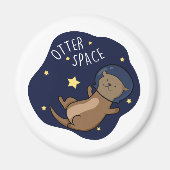 Otter Ruimte Grappige Astronaut Otter Pun Magneet (Voorkant)