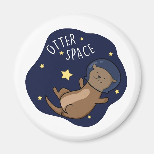 Otter Ruimte Grappige Astronaut Otter Pun Magneet (Voorkant)