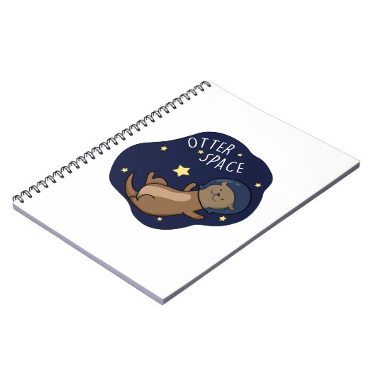 Otter Ruimte Grappige Astronaut Otter Pun Notitieboek (Linkerzijde)