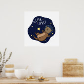 Otter Ruimte Grappige Astronaut Otter Pun Poster (Keuken)