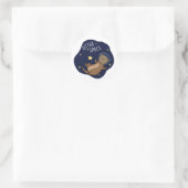 Otter Ruimte Grappige Astronaut Otter Pun Ronde Sticker (Tas)