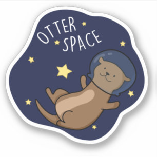 Otter Ruimte Grappige Astronaut Otter Pun Sticker
