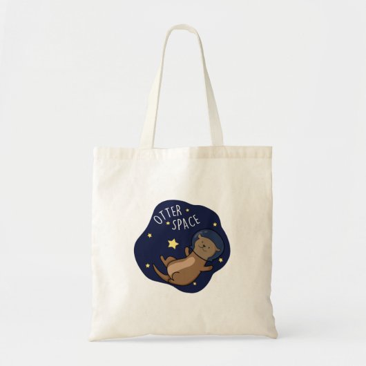 Otter Ruimte Grappige Astronaut Otter Pun Tote Bag (Voorkant)