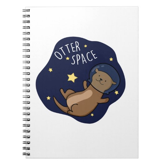Otter ruimte grappige astronaut otter woordspeling notitieboek (Voorkant)