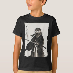 Otter Samurai Janpanese Warrior Art Anime T-shirt