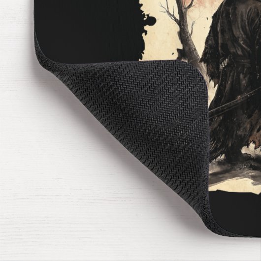 Otter Samurai Retro Ufo Japanese Warrior Art Graph Muismat (Hoek)