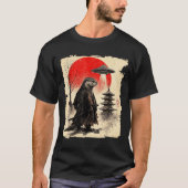 Otter Samurai Retro Ufo Japanese Warrior Art Graph T-shirt (Voorkant)