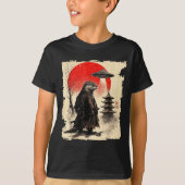 Otter Samurai Retro Ufo Japanese Warrior Art Graph T-shirt (Voorkant)