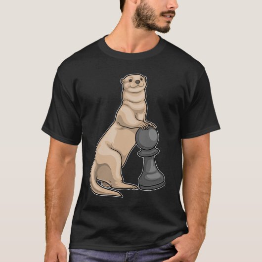 Otter Schaakstuk Pion Schaken T-shirt (Voorkant)