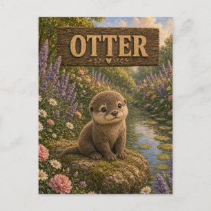 Otter Schattig Baby Verhaalboek Nursery Dier Briefkaart