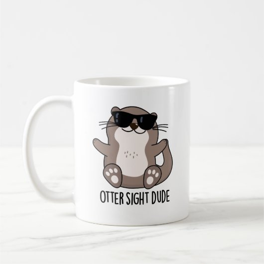 Otter Sight guy Funny Animal Pun Koffiemok (Links)