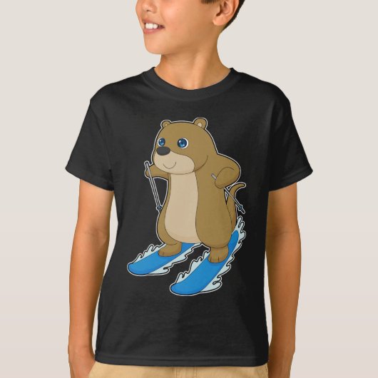 Otter skiën t-shirt (Voorkant)