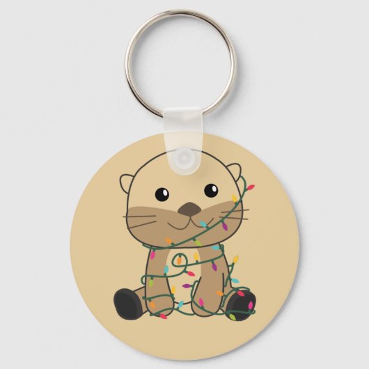 Otter-Sleutelhanger voor winterwintersneeuwen met  Sleutelhanger (Voorkant)