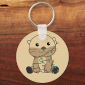 Otter-Sleutelhanger voor winterwintersneeuwen met  Sleutelhanger (Voorkant)