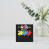 Otter Sloth Support Educate Advocate Autism Vierkante Visitekaartje (Staand voorkant)