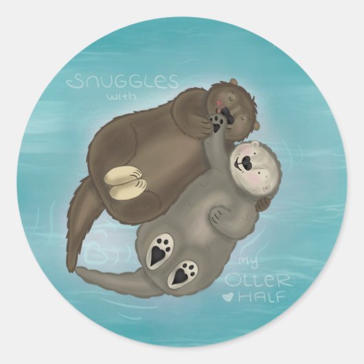 Otter Snuggles Sticker (Voorkant)